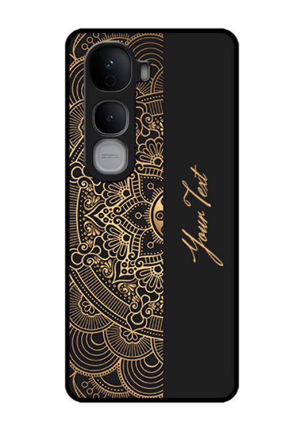 Vivo Y400 Pro 5G Custom Glass Phone Case - Mandala Art With Custom Text Design