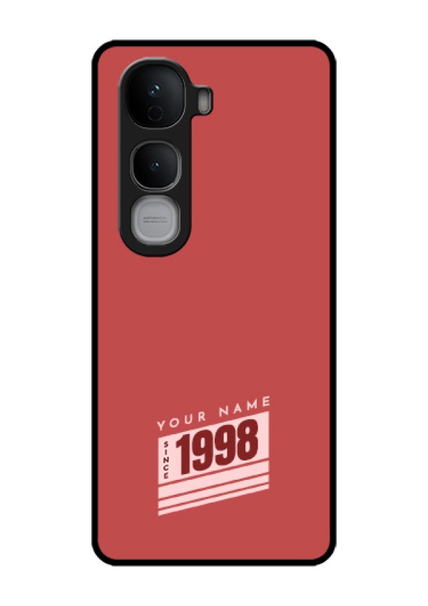 Vivo Y400 Pro 5G Custom Glass Phone Case - Red Custom Year Of Birth Design
