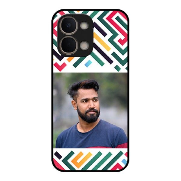 Vivo Y51 Pro 5G Custom Glass Phone Case - Colorful Maze Pattern Design Vivo Y51 Pro 5G Custom Glass Phone Case - Colorful Maze Pattern Design