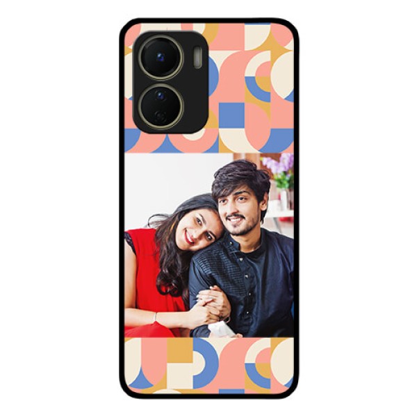 Vivo Y56 5G Photo Printing on Glass Case - Semi-circle Maze Pattern Design