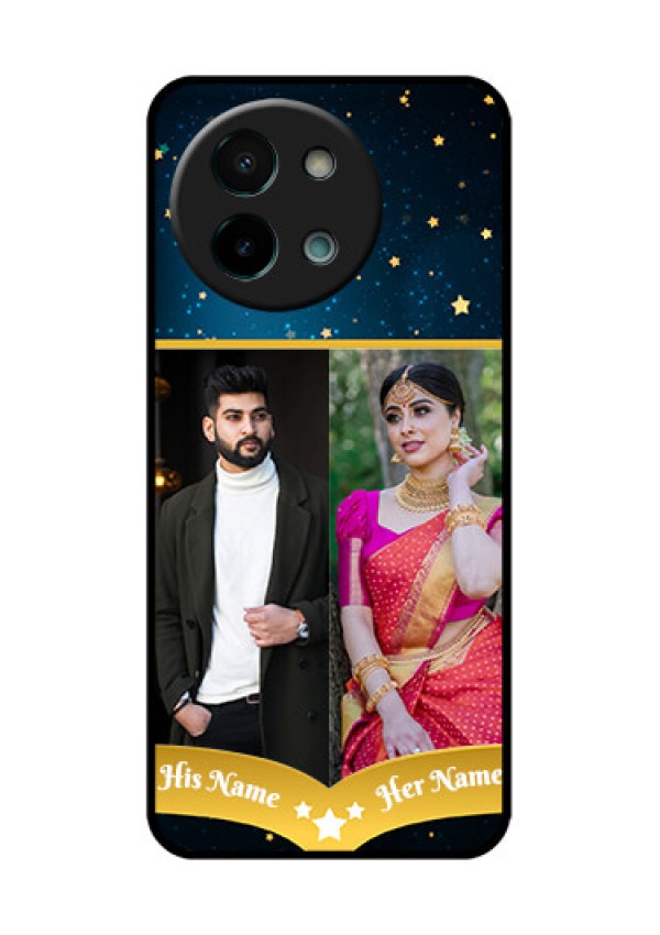 Vivo Y58 5G Custom Glass Phone CaseGalaxy Stars Backdrop Design