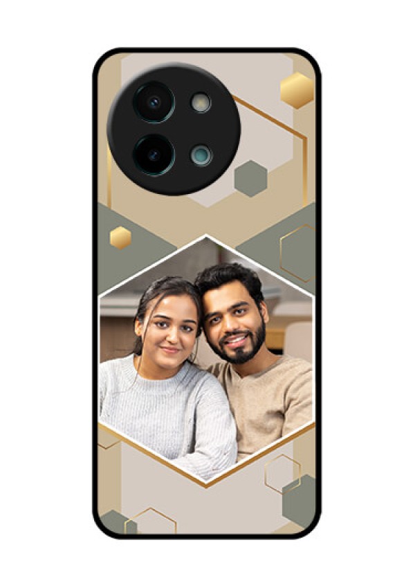 Vivo Y58 5G Custom Glass Phone CaseStylish Hexagon Pattern Design