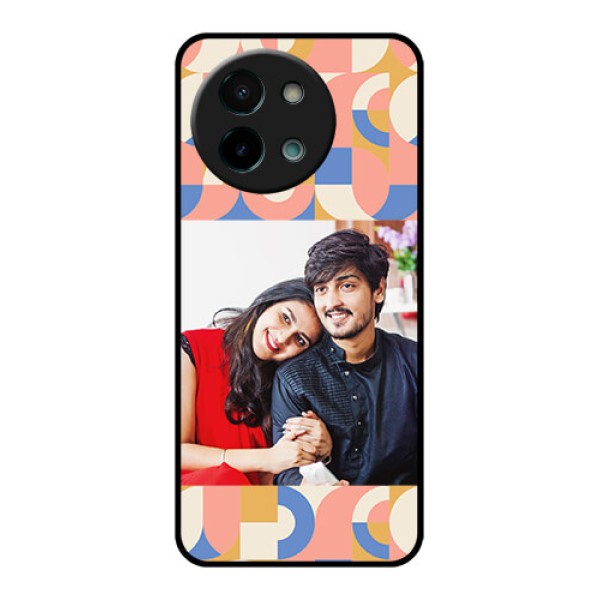 Vivo Y58 5G Custom Glass Phone CaseSemi - Circle Maze Pattern Design