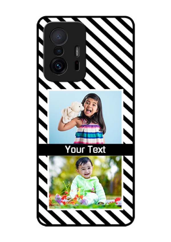 Xiaomi 11T Pro 5G Photo Printing on Glass Case - Black And White Stripes Design