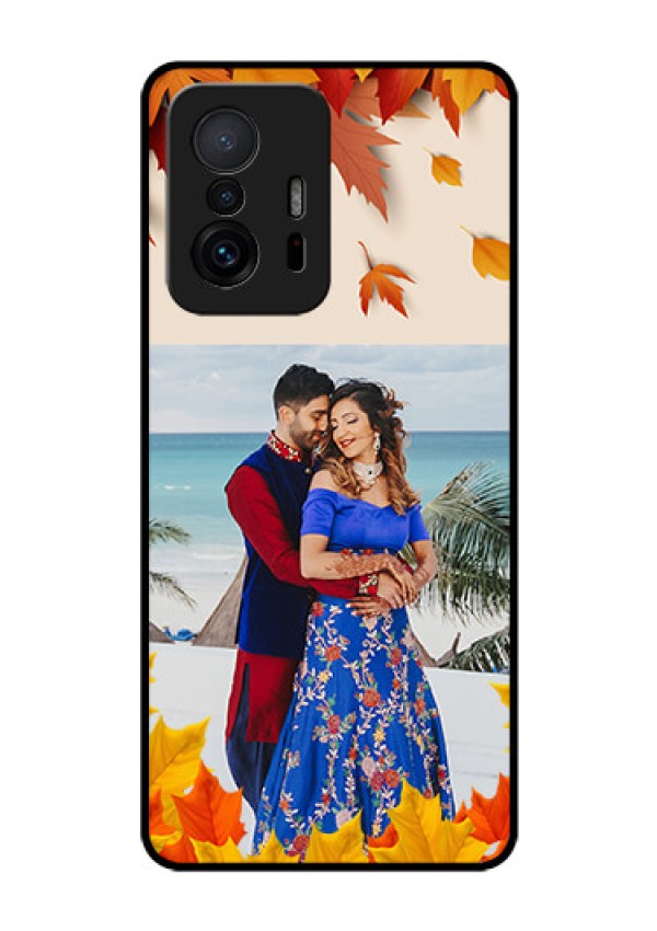 Xiaomi 11T Pro 5G Photo Printing on Glass Case - Autumn Maple Leaves Design
