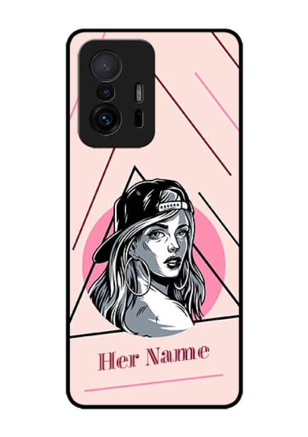 Xiaomi 11T Pro 5G Personalized Glass Phone Case - Rockstar Girl Design