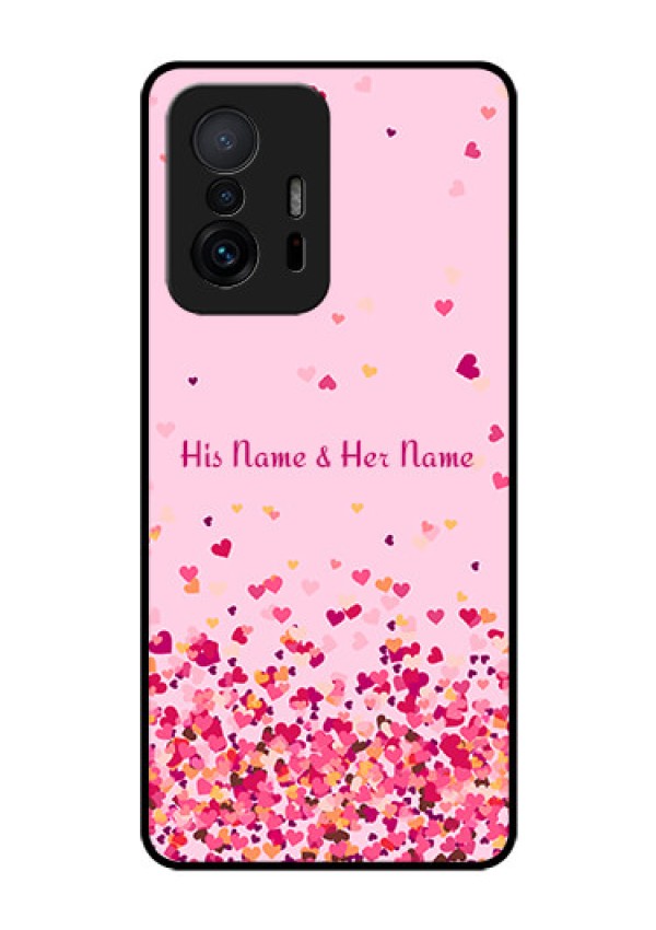 Xiaomi 11T Pro 5G Photo Printing on Glass Case - Floating Hearts Design