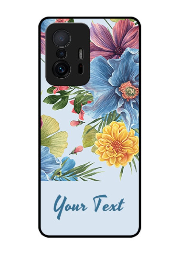 Xiaomi 11T Pro 5G Custom Glass Mobile Case - Stunning Watercolored Flowers Painting Design