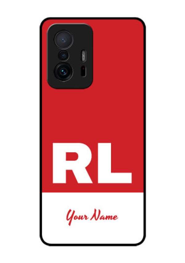 Xiaomi 11T Pro 5G Personalized Glass Phone Case - dual tone custom text Design