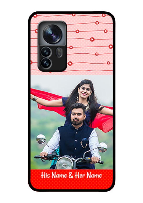 Xiaomi 12 Pro 5G Personalized Glass Phone Case - Red Pattern Case Design
