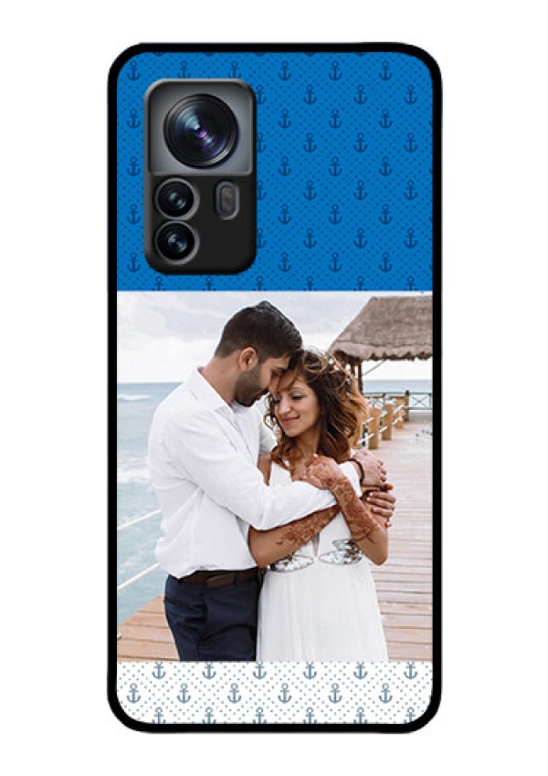 Xiaomi 12 Pro 5G Photo Printing on Glass Case - Blue Anchors Design