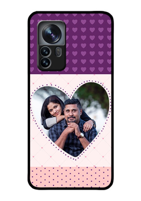 Xiaomi 12 Pro 5G Custom Glass Phone Case - Violet Love Dots Design