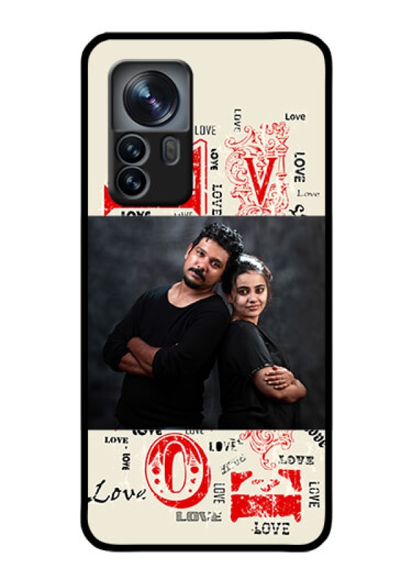 Xiaomi 12 Pro 5G Photo Printing on Glass Case - Trendy Love Design Case