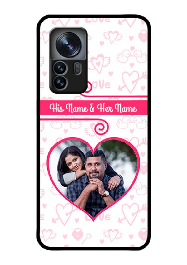 Xiaomi 12 Pro 5G Personalized Glass Phone Case - Heart Shape Love Design