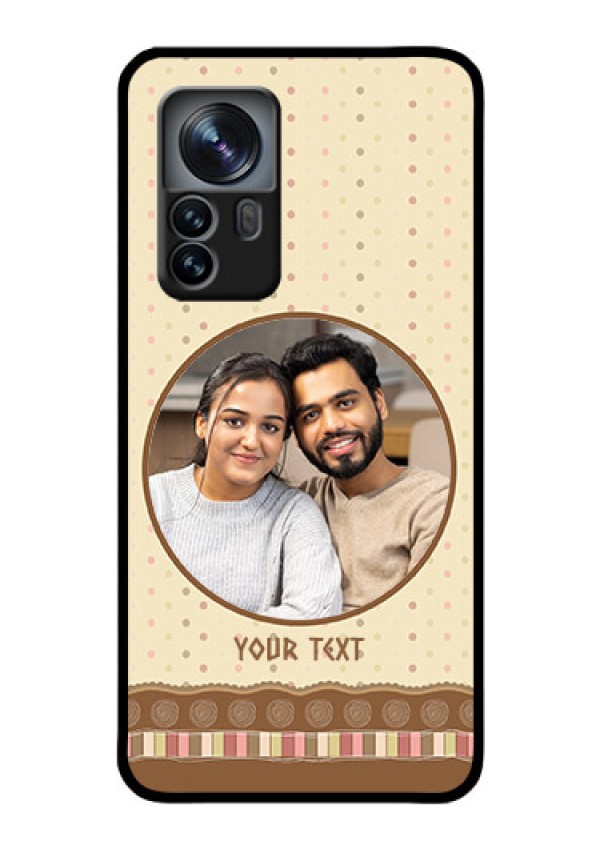 Xiaomi 12 Pro 5G Custom Glass Mobile Case - Brown Dotted Mobile Case Design