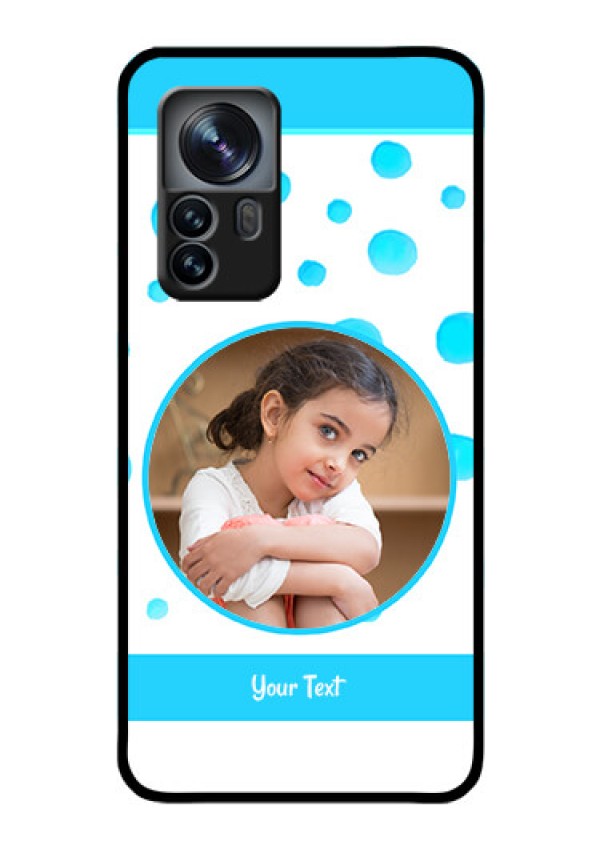 Xiaomi 12 Pro 5G Photo Printing on Glass Case - Blue Bubbles Pattern Design