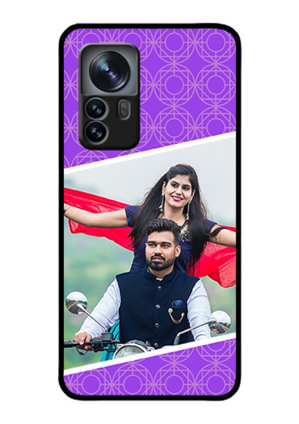 Xiaomi 12 Pro 5G Custom Glass Phone Case - Violet Pattern Design