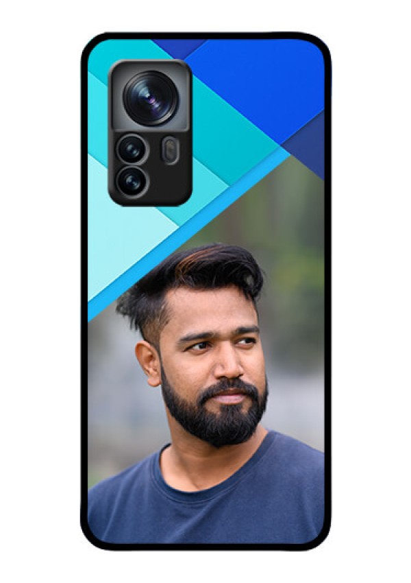 Xiaomi 12 Pro 5G Custom Glass Phone Case - Blue Pattern Design