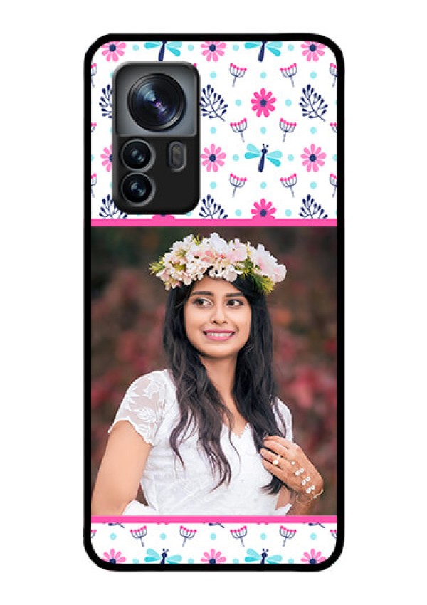 Xiaomi 12 Pro 5G Photo Printing on Glass Case - Colorful Flower Design