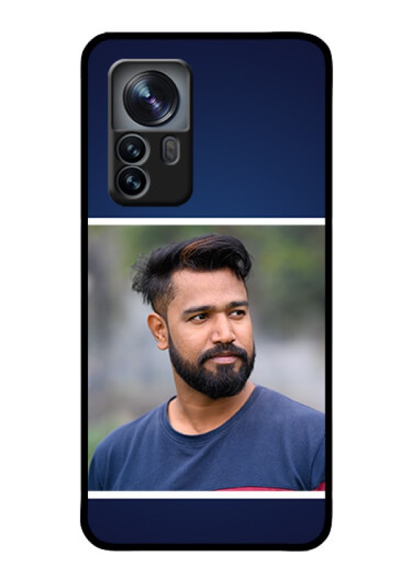 Xiaomi 12 Pro 5G Personalized Glass Phone Case - Simple Royal Blue Design