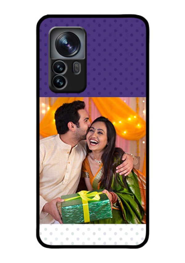 Xiaomi 12 Pro 5G Personalized Glass Phone Case - Violet Pattern Design