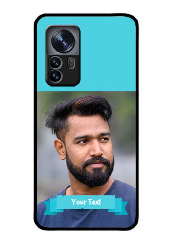 Xiaomi 12 Pro 5G Personalized Glass Phone Case - Simple Blue Color Design