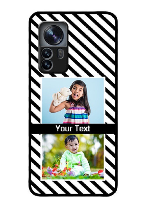 Xiaomi 12 Pro 5G Photo Printing on Glass Case - Black And White Stripes Design