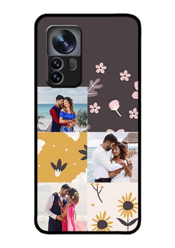 Xiaomi 12 Pro 5G Photo Printing on Glass Case - 3 Images with Floral Design
