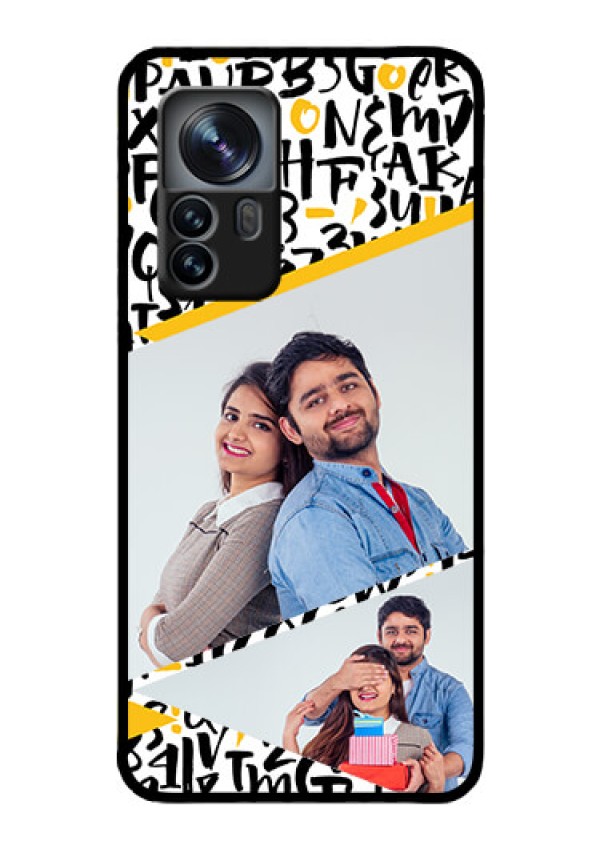 Xiaomi 12 Pro 5G Custom Glass Mobile Case - Letters Pattern Design