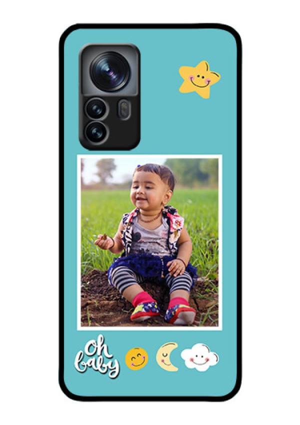 Xiaomi 12 Pro 5G Personalized Glass Phone Case - Smiley Kids Stars Design