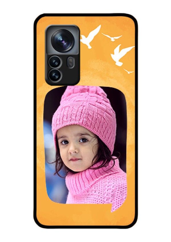 Xiaomi 12 Pro 5G Personalized Glass Phone Case - Water Color Design with Bird Icons