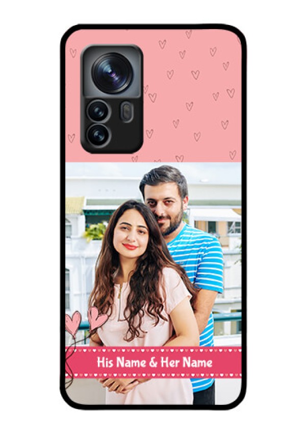 Xiaomi 12 Pro 5G Personalized Glass Phone Case - Love Design Peach Color
