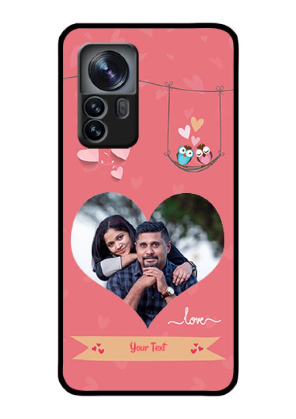 Xiaomi 12 Pro 5G Personalized Glass Phone Case - Peach Color Love Design