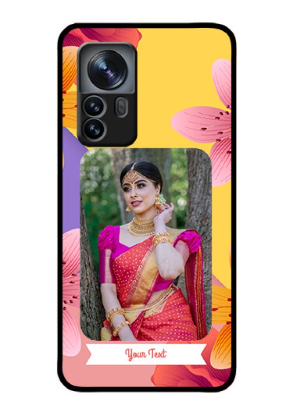 Xiaomi 12 Pro 5G Custom Glass Mobile Case - 3 Image With Vintage Floral Design