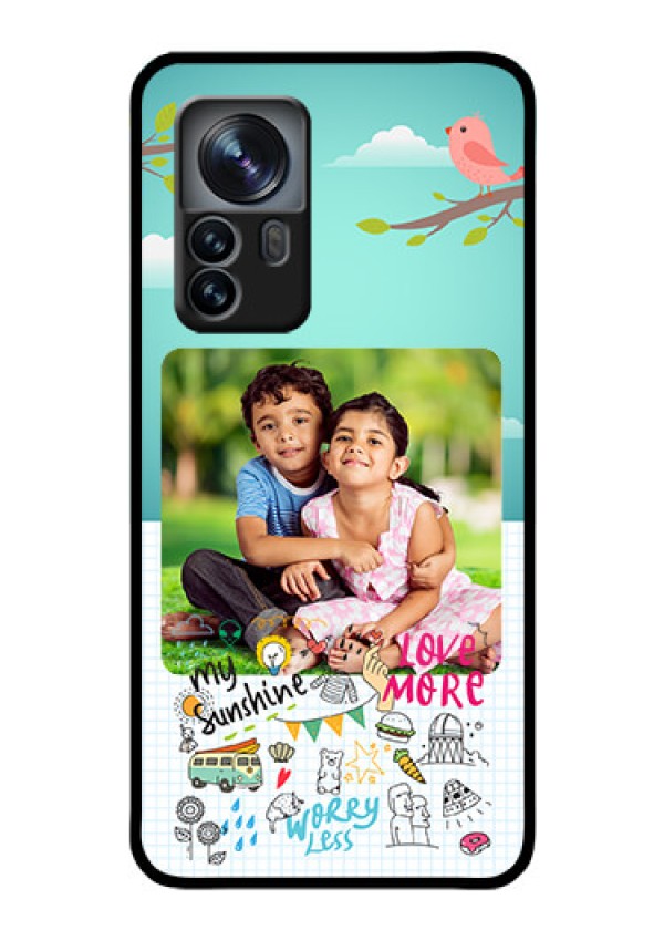 Xiaomi 12 Pro 5G Photo Printing on Glass Case - Doodle love Design