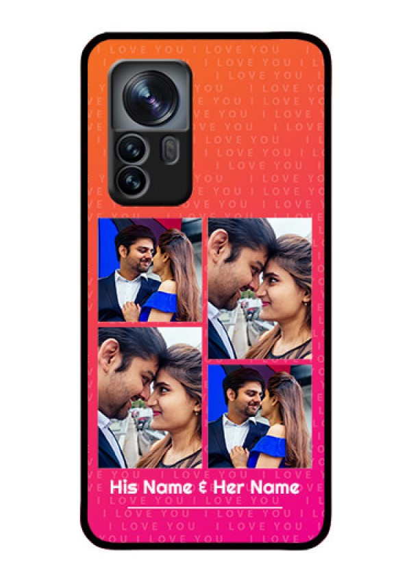 Xiaomi 12 Pro 5G Custom Glass Phone Case - I Love You Pink Design