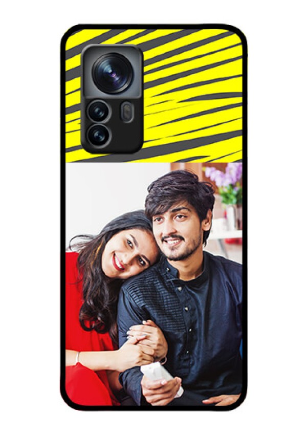 Xiaomi 12 Pro 5G Photo Printing on Glass Case - Yellow Abstract Design