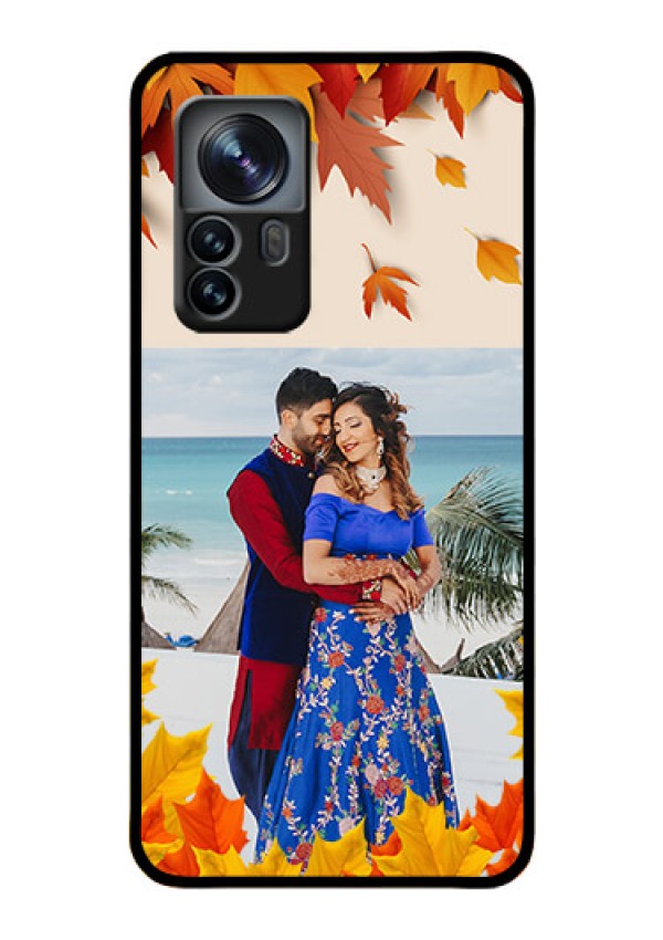 Xiaomi 12 Pro 5G Photo Printing on Glass Case - Autumn Maple Leaves Design