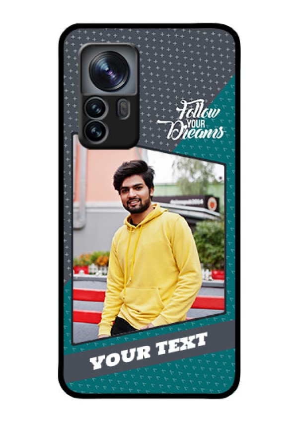 Xiaomi 12 Pro 5G Personalized Glass Phone Case - Background Pattern Design with Quote