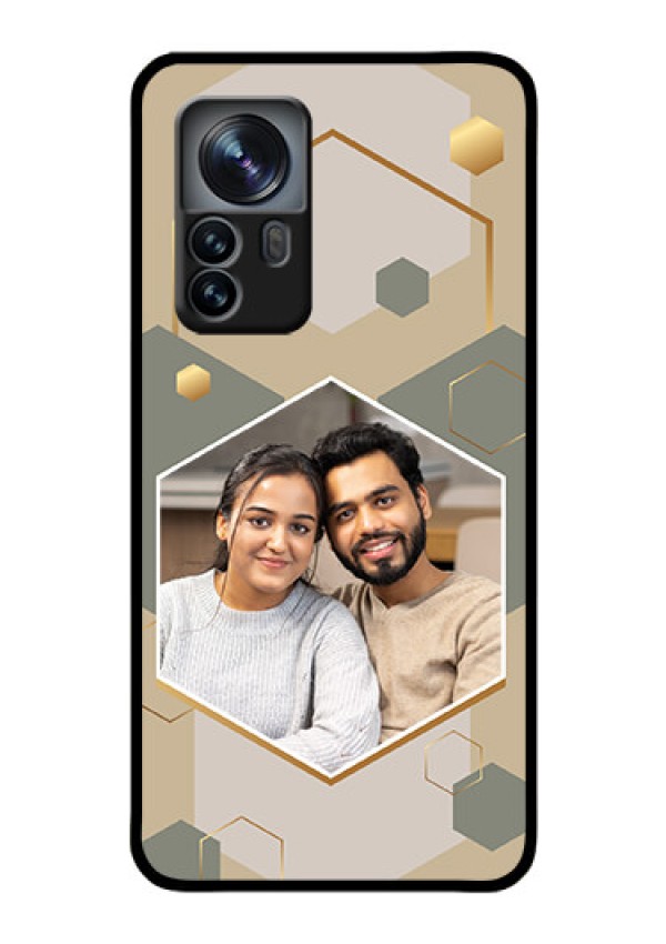 Xiaomi 12 Pro 5G Photo Printing on Glass Case - Stylish Hexagon Pattern Design
