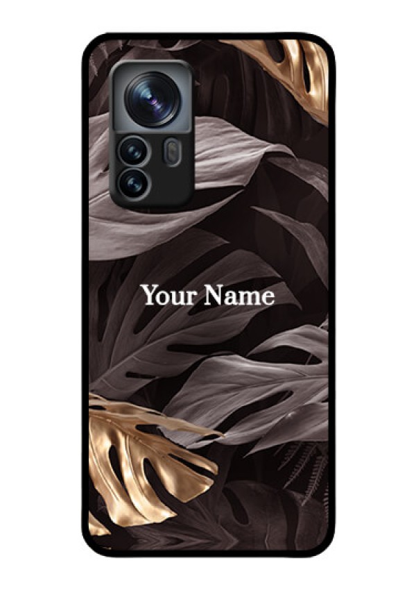 Xiaomi 12 Pro 5G Personalised Glass Phone Case - Wild Leaves digital paint Design