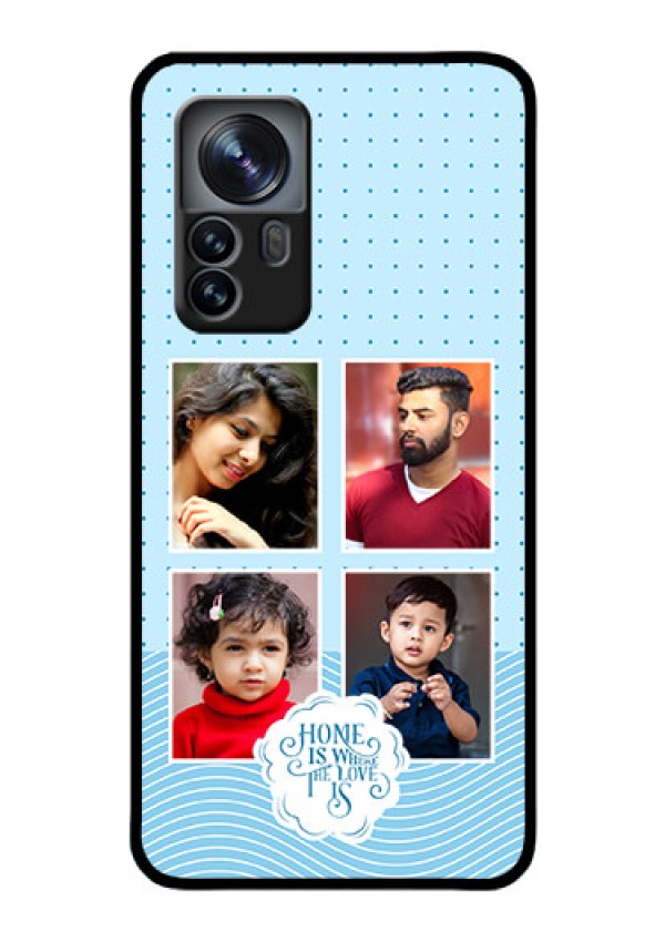 Xiaomi 12 Pro 5G Custom Glass Phone Case - Cute love quote with 4 pic upload Design