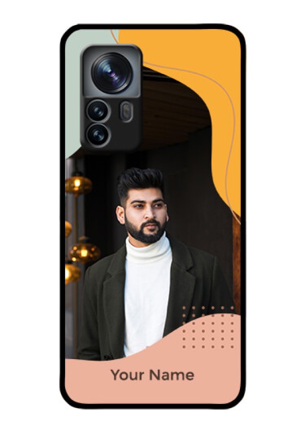 Xiaomi 12 Pro 5G Personalized Glass Phone Case - Tri-coloured overlay design