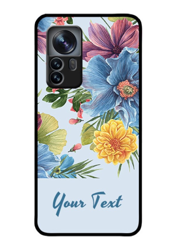 Xiaomi 12 Pro 5G Custom Glass Mobile Case - Stunning Watercolored Flowers Painting Design