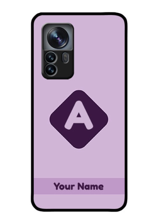 Xiaomi 12 Pro 5G Custom Glass Mobile Case - Custom Letter in curved badge Design