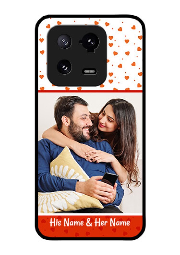 Xiaomi 13 Pro 5G Custom Glass Phone Case - Orange Love Symbol Design