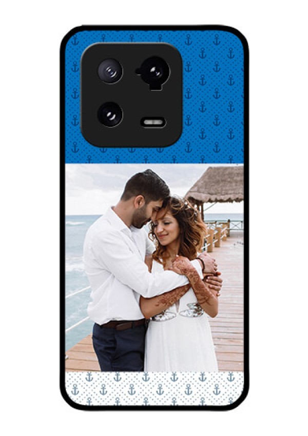 Xiaomi 13 Pro 5G Photo Printing on Glass Case - Blue Anchors Design