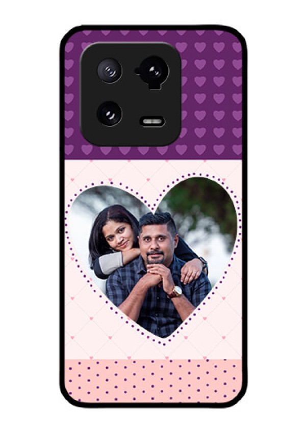 Xiaomi 13 Pro 5G Custom Glass Phone Case - Violet Love Dots Design