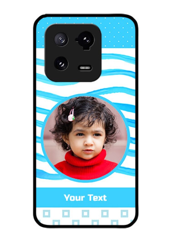 Xiaomi 13 Pro 5G Custom Glass Phone Case - Simple Blue Case Design