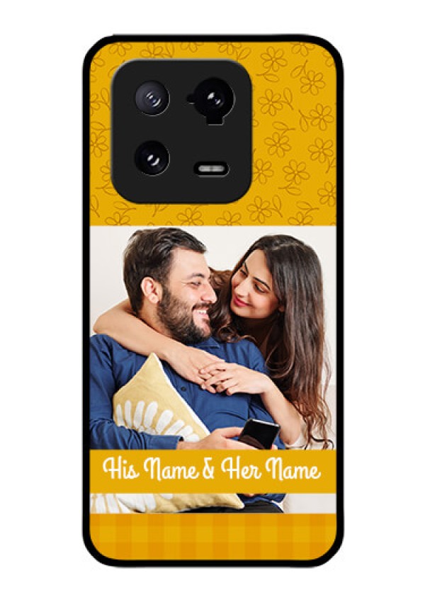 Xiaomi 13 Pro 5G Custom Glass Mobile Case - Yellow Floral Design